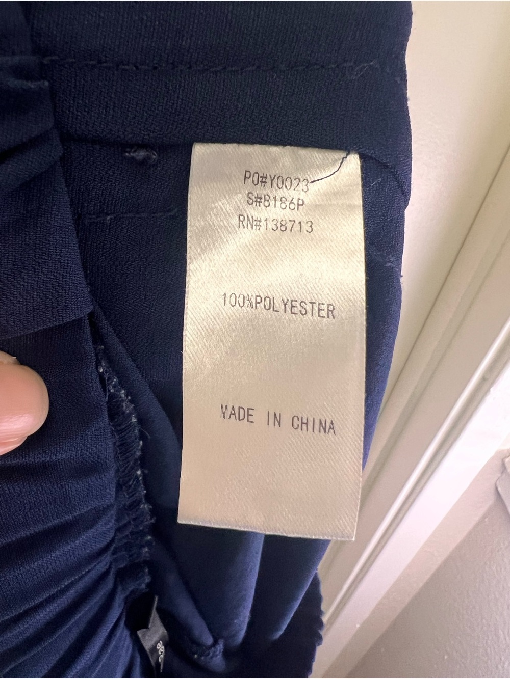 Doe & Rae Navy Button Side Jogger Pants | Casual Chic Pull On Trousers - Picture 9 of 10
